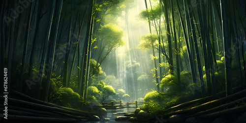 Zen Haven: Serene Bamboo Forest
Towering Tranquility: Bamboo Grove Backdrop
Peaceful Zen: Lush Bamboo Forestscape photo