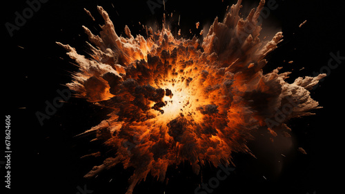 explode isolated on black background