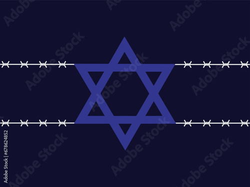 International Holocaust Remembrance Day vector. Star of David . January 27. Important day