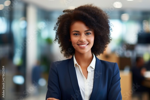 Empowering Black Women in Business confident black women at office work with pretty smile made AI made with AI 