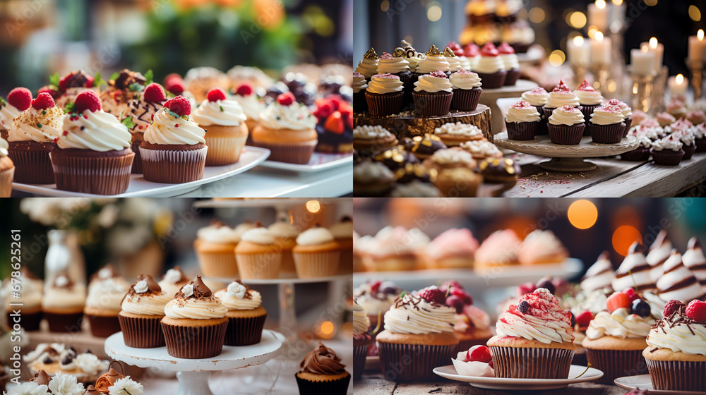 Naklejka premium cakes in the market