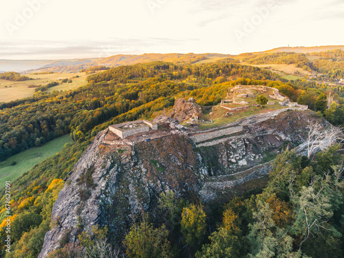 Kalich (Kelchberg in German) is a castle ruin above the village of Trebusin. The castle was founded by the Hussite governor Jan Zizka in 1421.