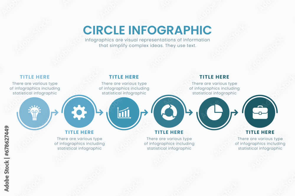 Minimal business circle infographic design template for cycling diagram. presentation and round chart. Business concept with 6 stages. Modern flat vector illustration for data visualization. - obrazy, fototapety, plakaty 