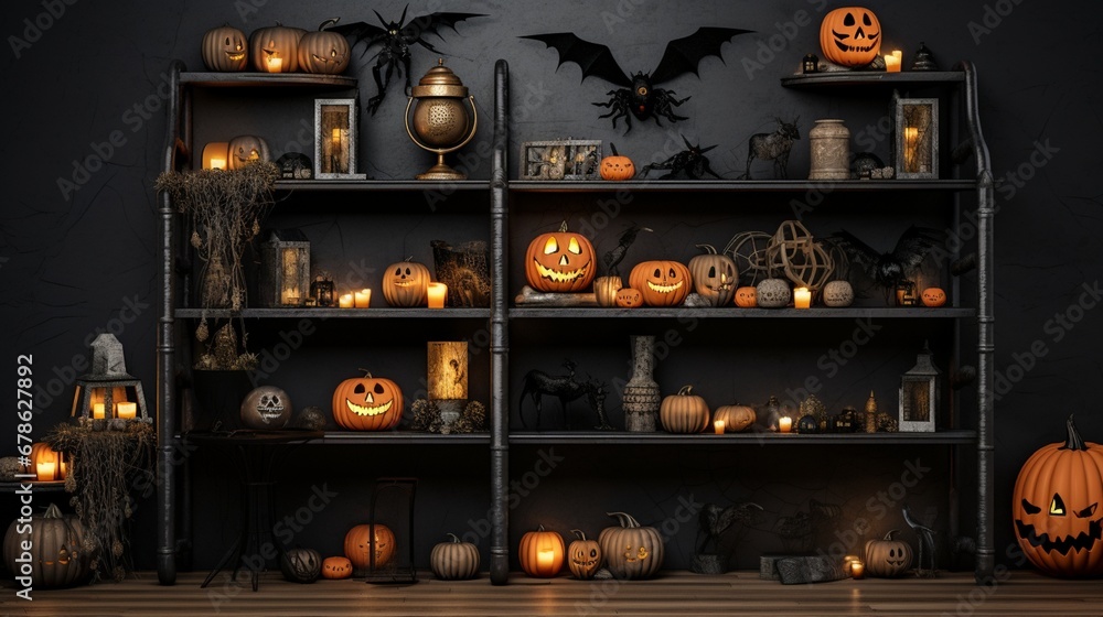 Obraz premium halloween pumpkins and candles