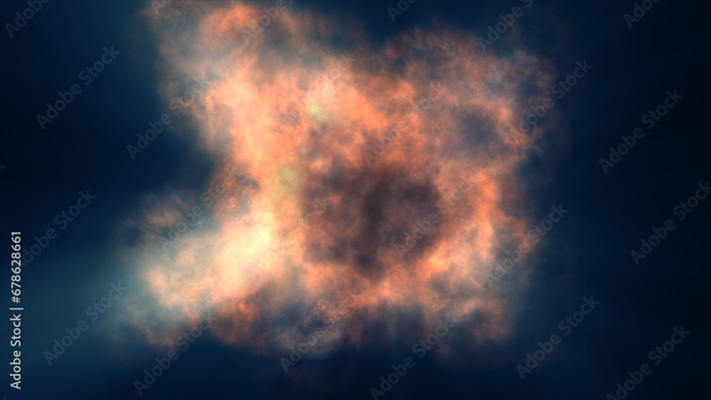 Fototapeta premium fire flame explosion in space
