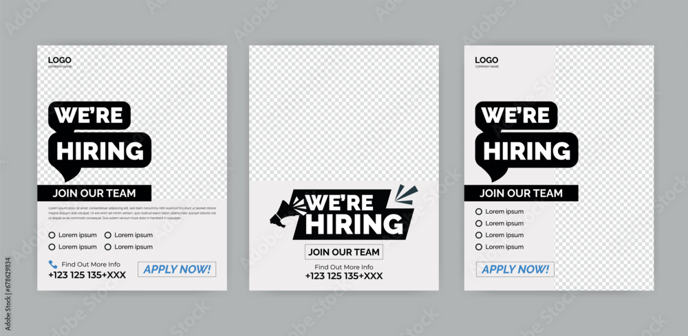 We Are Hiring Flyer. Job recruitment regional sale manager design for companies