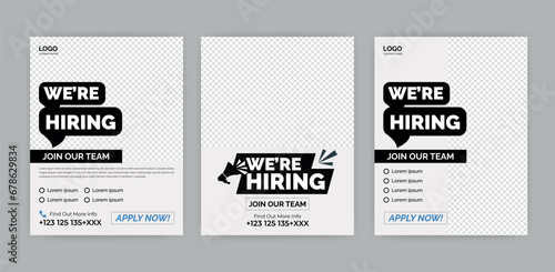 We Are Hiring Flyer. Job recruitment regional sale manager design for companies