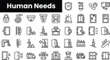 Set of outline human evacuation icons