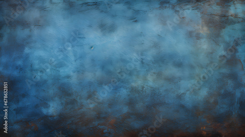 Scraped blue background texture. Generative Ai. © tfk