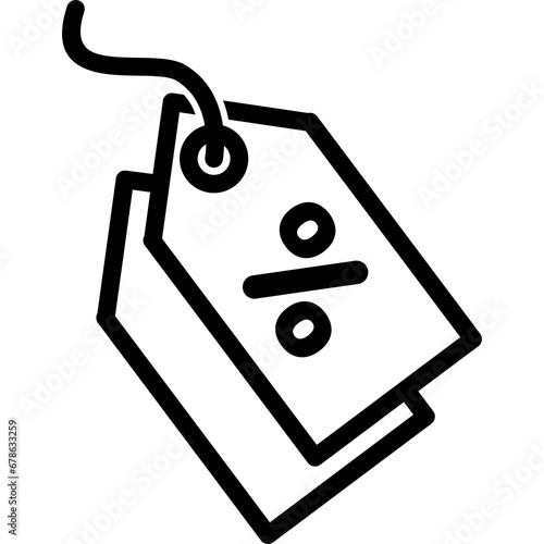 Discount Icon Outline Style PNG Transparent Background