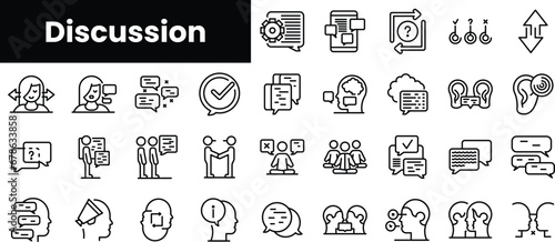 Set of outline discussion icons