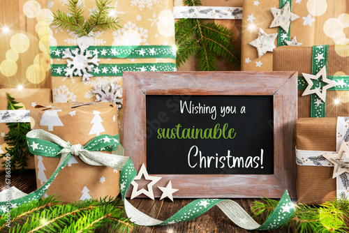 Text Sustainable Christmas, Sustainable Winter Decor, Christmas Background