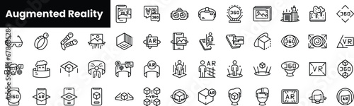 Set of outline augmented reality icons