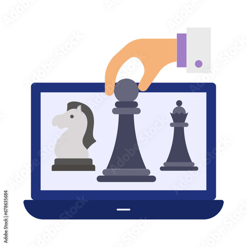 Unbeatable Position or Checkmate Concept, Compete aggressively Vector Icon Design, Business Strategy Symbol, Marketing plan Sign, administration and operational management Stock illustration