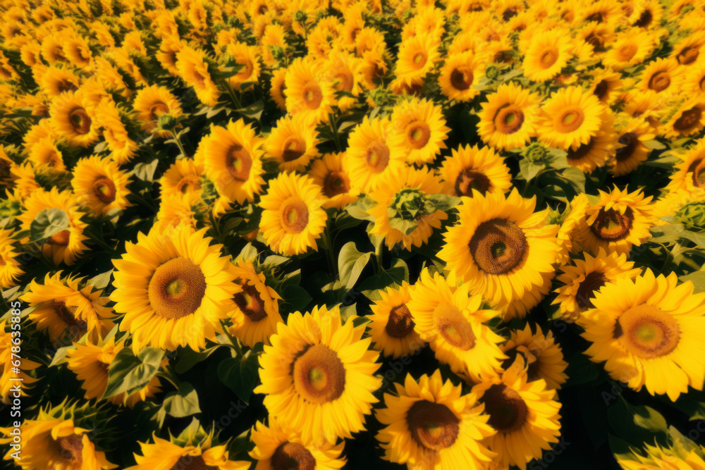 Sunflower field banner. Beautiful panoramic view of a field of sunflowers in the light of the setting sun. Sunflower field banner. Beautiful panoramic view of a field of sunflowers in the light of the setting sun.