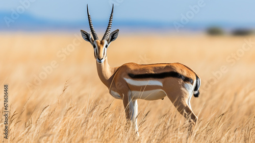 Thomson's gazelle in the African grassland photo