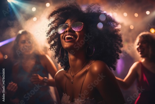 A woman having a good time at the night club