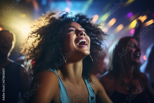 A woman having a good time at the night club