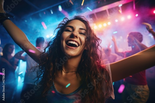 A woman having a good time at the night club