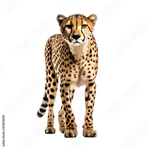 Portrait of a cheetah isolated on transparent background