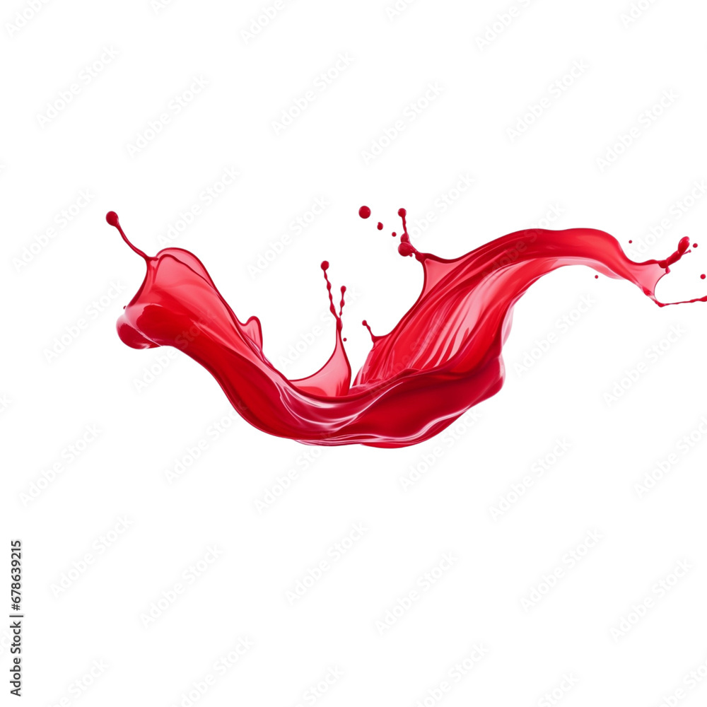 Red Splash isolated on white, AI generated Red Splash isolated on white, AI generated