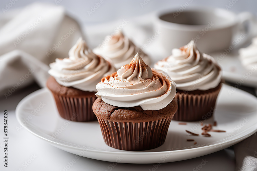 chocolate cupcakes decorated with exquisite ingredients