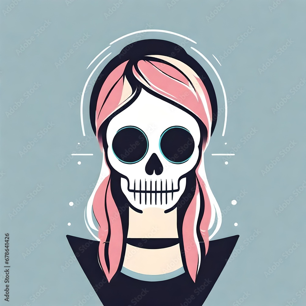a cute vector style drawing of a skull used for a logo or icon a cute vector style drawing of a skull used for a logo or icon
