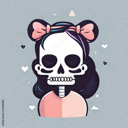 a cute vector style drawing of a skull used for a logo or icon
