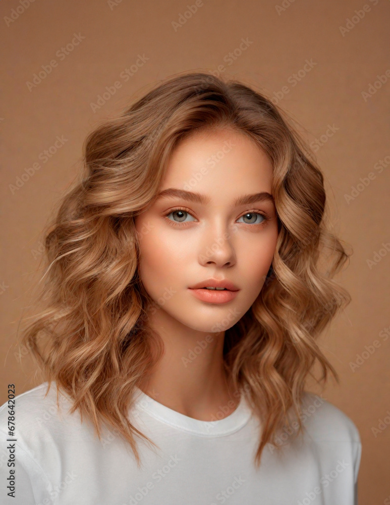 Young model portrait closeup. Beauty photo of woman with clean and healthy perfect skin for advert. Studio photo shot for beauty, makeup, skincare, cosmetics, fashion industry, jewelery. Web resource. Young model portrait closeup. Beauty photo of woman with clean and healthy perfect skin for advert. Studio photo shot for beauty, makeup, skincare, cosmetics, fashion industry, jewelery. Web resource.