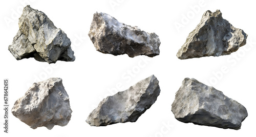 Realistic rock shape on a transparent background png file. 
