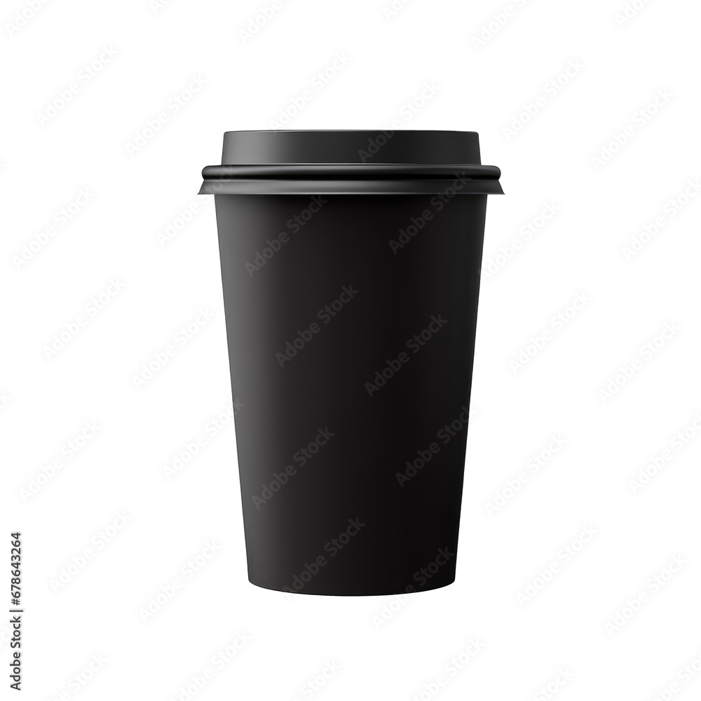 Black coffee cup isolated on white or transparent background, png Black coffee cup isolated on white or transparent background, png
