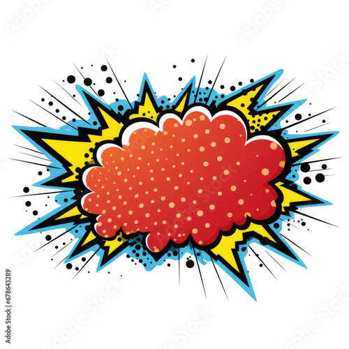 Pop art comic bubble on transparent or white background, png
