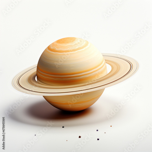 Saturn on white background