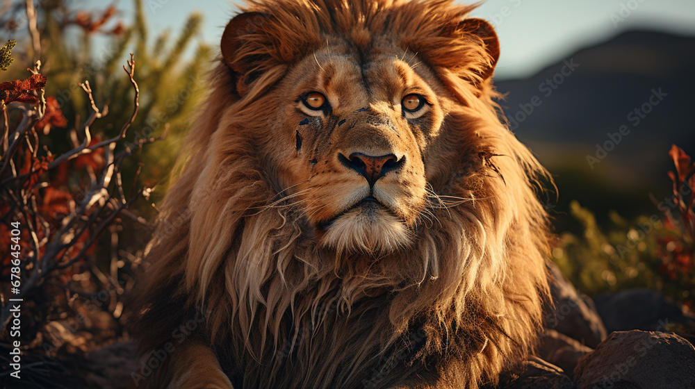 Portrait of beautiful lion.