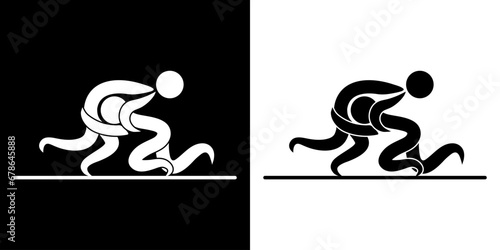 Pictogrammes représentant un combat avec un adversaire, une des disciplines des compétitions sportives de Lutte libre.
