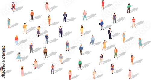 people standing in flat style on white background 