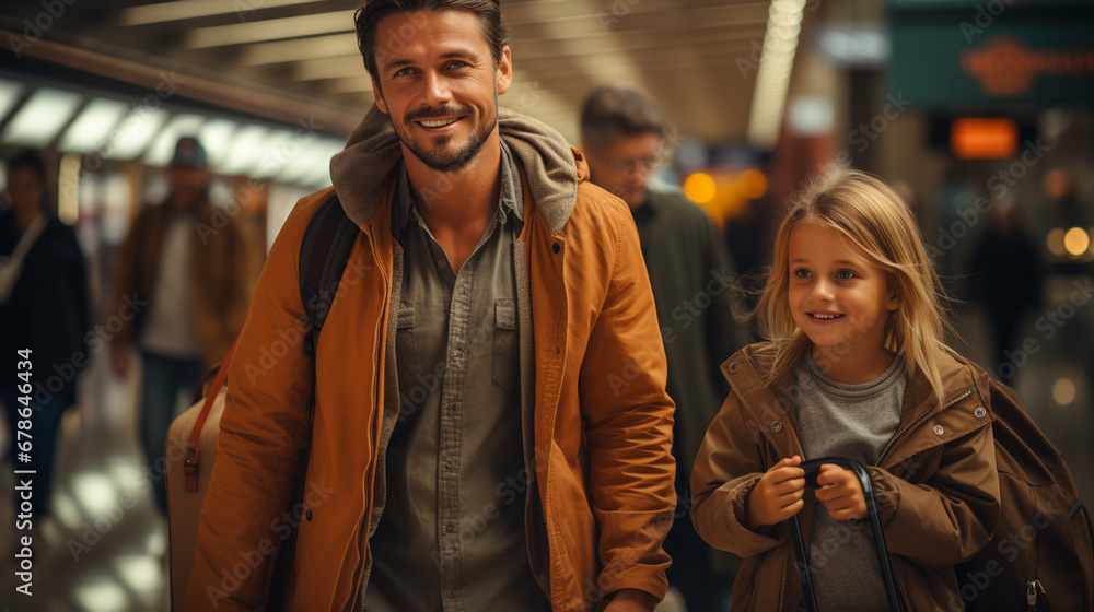 Family in the airport. Family in the airport.