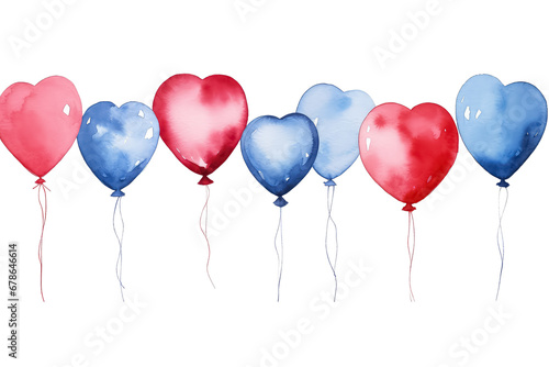 Heart-shaped balloons on white background  valentines day concept