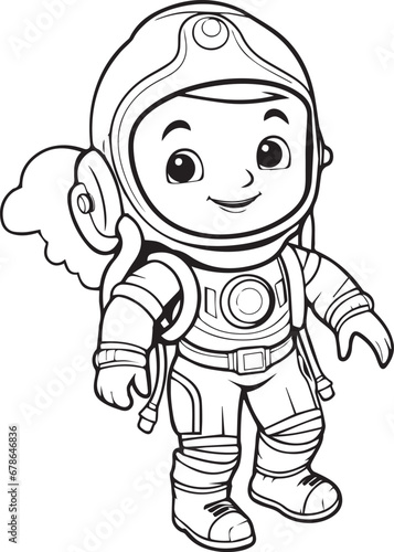 Astronaut cartoon design, kid galaxy science fiction universe universe galaxy galaxy and astronaut theme vector illustration