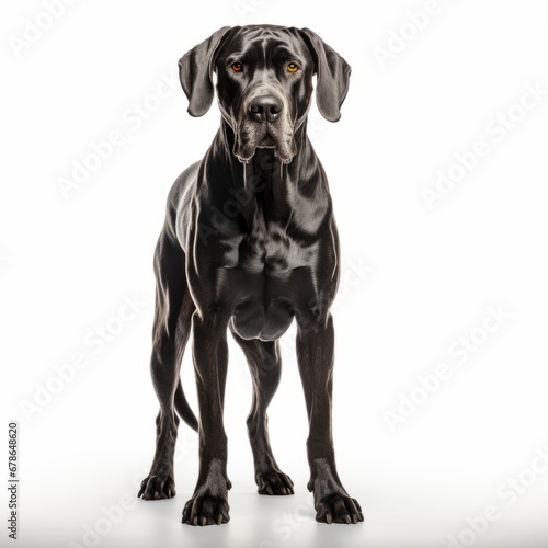 Black labrador retriever isolated on white background, AI generated
