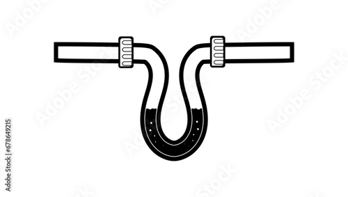 clogged pipe,  black flat isolated silhouette