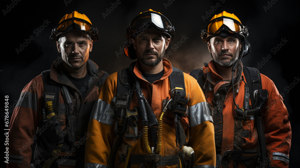 Portrait of construction workers. Portrait of construction workers.