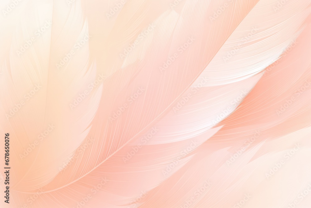 Beautiful Fluffy Light Peach Color Feather Abstract Feather Background