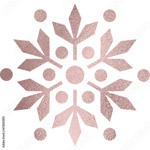Schneeflocke Roségold mit transparentem Hintergrund 