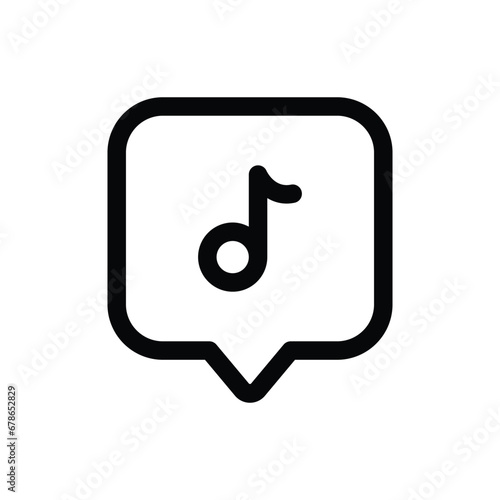 Music Chat icon in trendy outline style isolated on white background. Music Chat silhouette symbol for your website design, logo, app, UI. Vector illustration, EPS10.