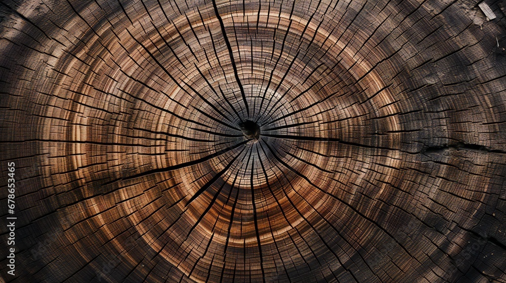 Eternal Echoes in Wood: An Artistic Perspective of a Tree Stump's Symmetrical Beauty