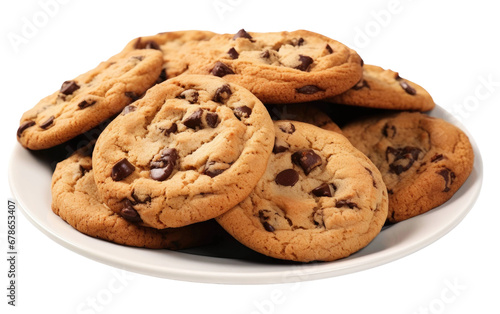Chocolate Chip Cookies On Transparent Background