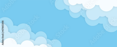 Cloud background in paper cut style