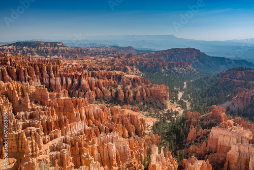 Southwest usa Bryce Canyon National Park (a rocky town of red-rose towers and needles in a closed amphitheater)