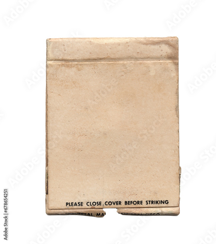 vintage old matchbook pack of matches on transparent png background photo